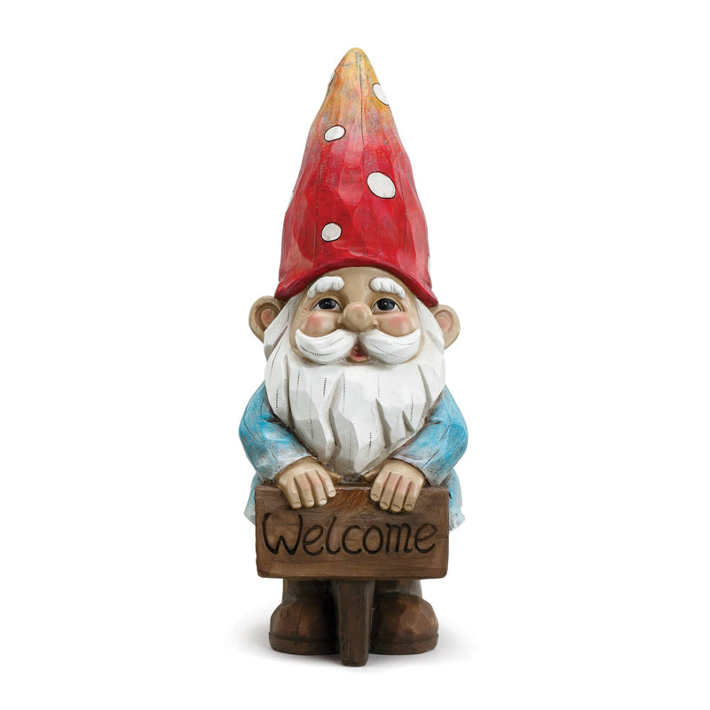 Colorful Gnome with Welcome Sign