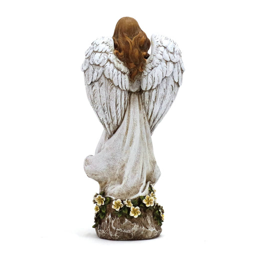 Stone Angel Girl Holding Bouquet, back view