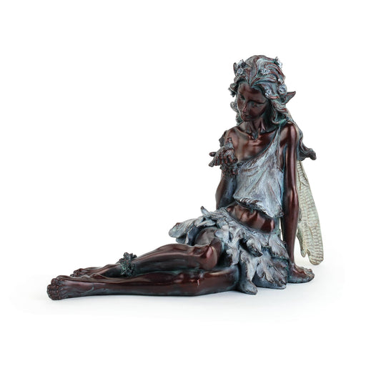 Bronze Sitting Fairy with Bird