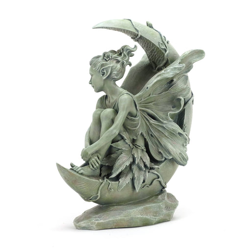 Stone Fairy on Crescent Moon, back view