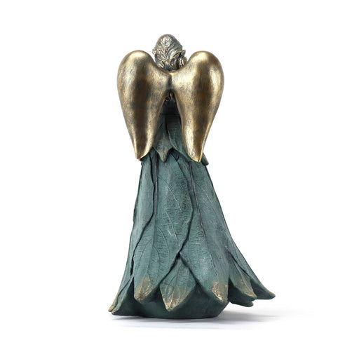 Blue and Bronze Finish Praying Angel, Back View
