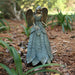 Blue and Bronze Finish Angel with Bird in Garden