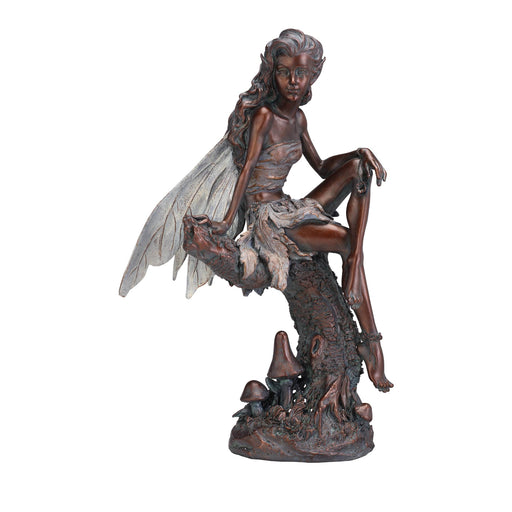 Bronze Finish Sitting Fairy Figure